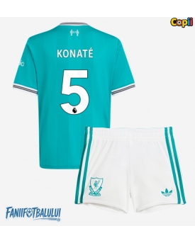 Liverpool Ibrahima Konate #5 Echipament de Fotbal Replică 2025-26 Copii Treilea (+ Șorturi)